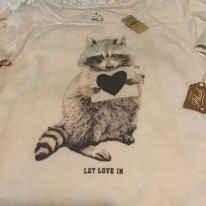 NWT American Eagle Vintage Plush Raccoon Love